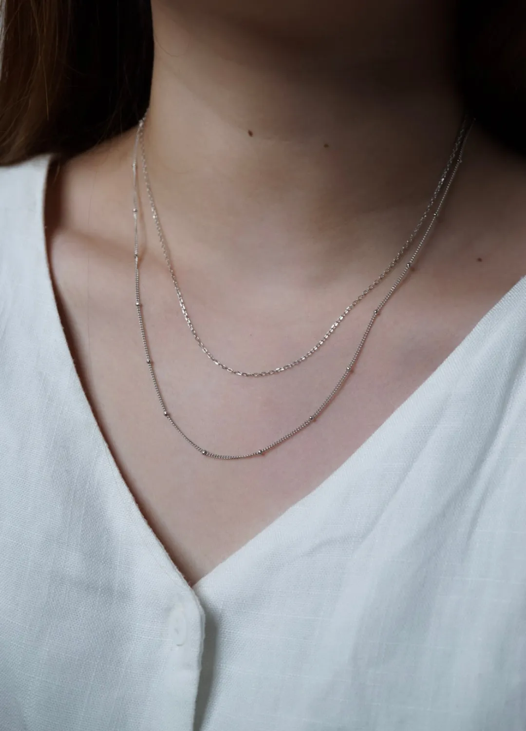 SATELLITE Sterling Silver Beaded Chain