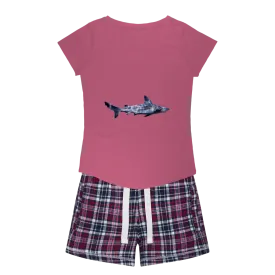 Shark Women's Sleepy Tee and Flannel Short