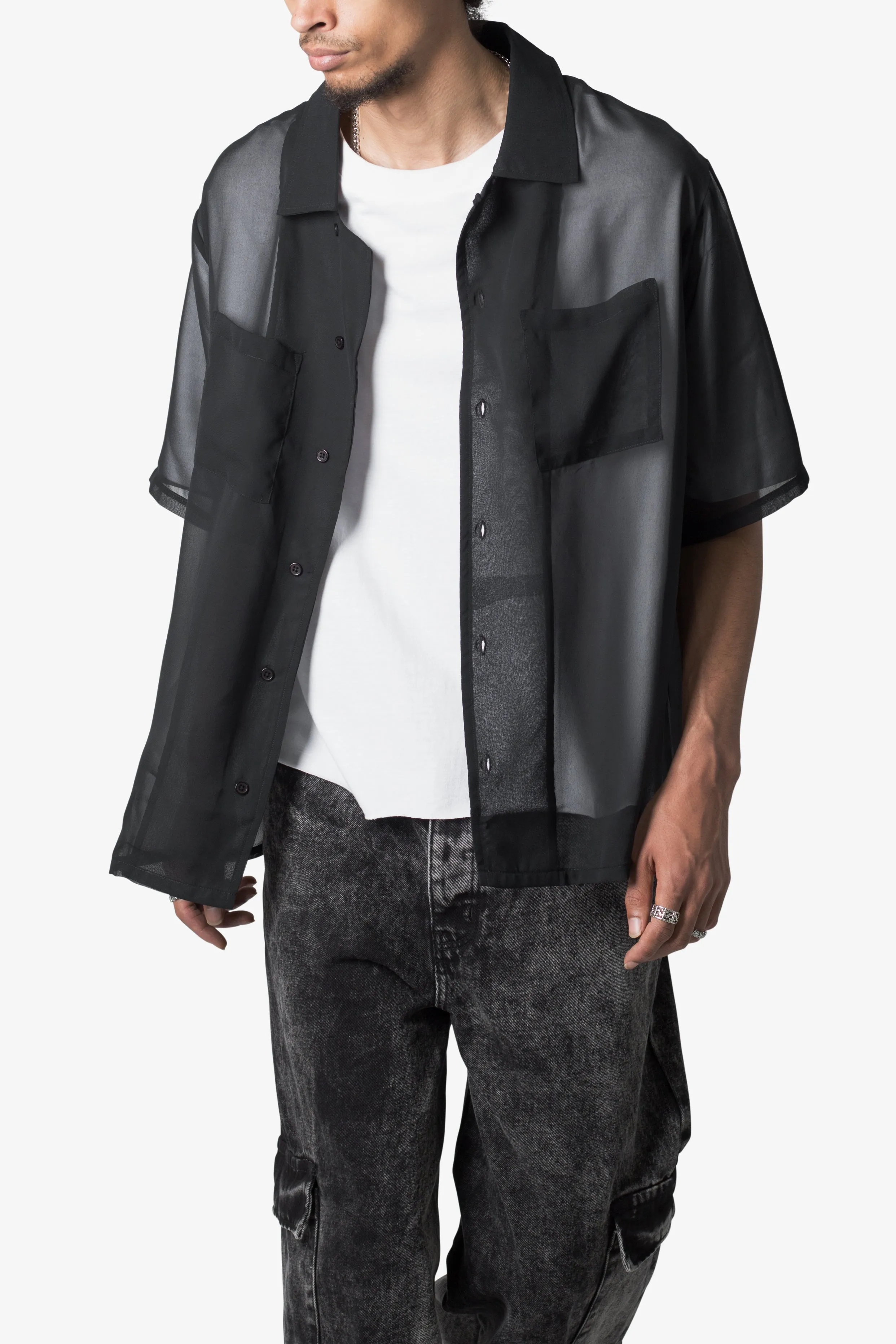 Sheer S/S Shirt - Black