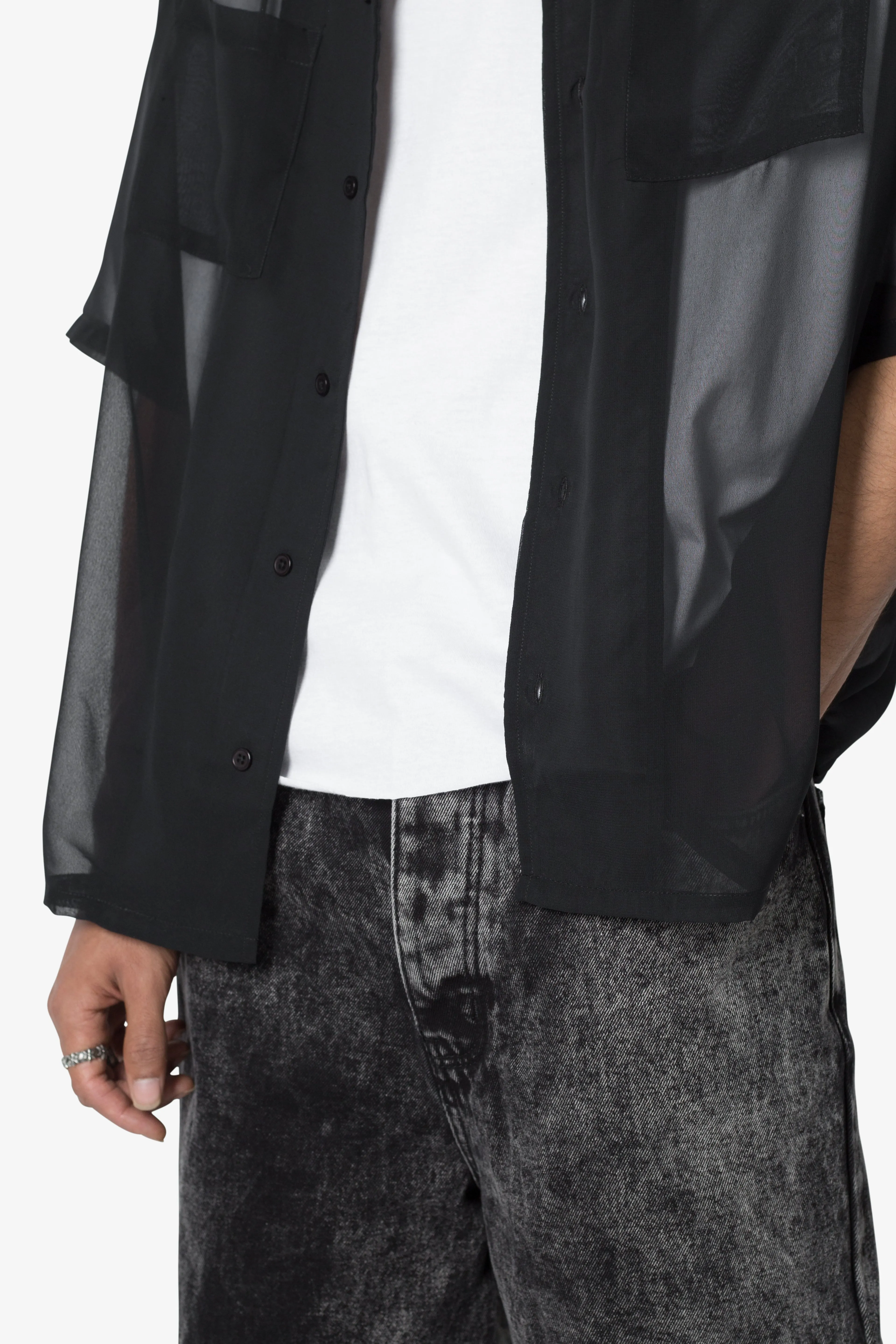 Sheer S/S Shirt - Black