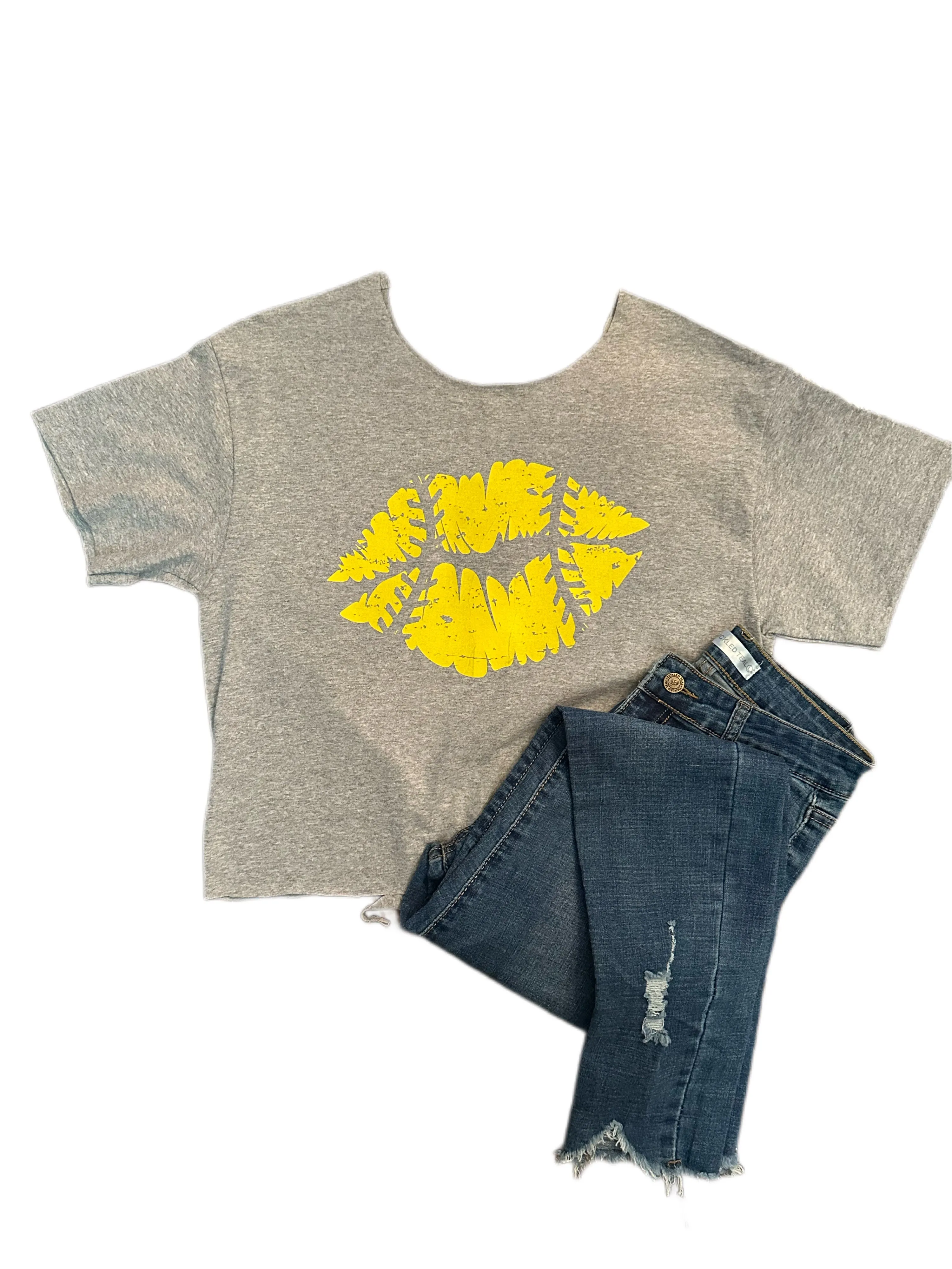 Softball Lips Open Back T-Shirt