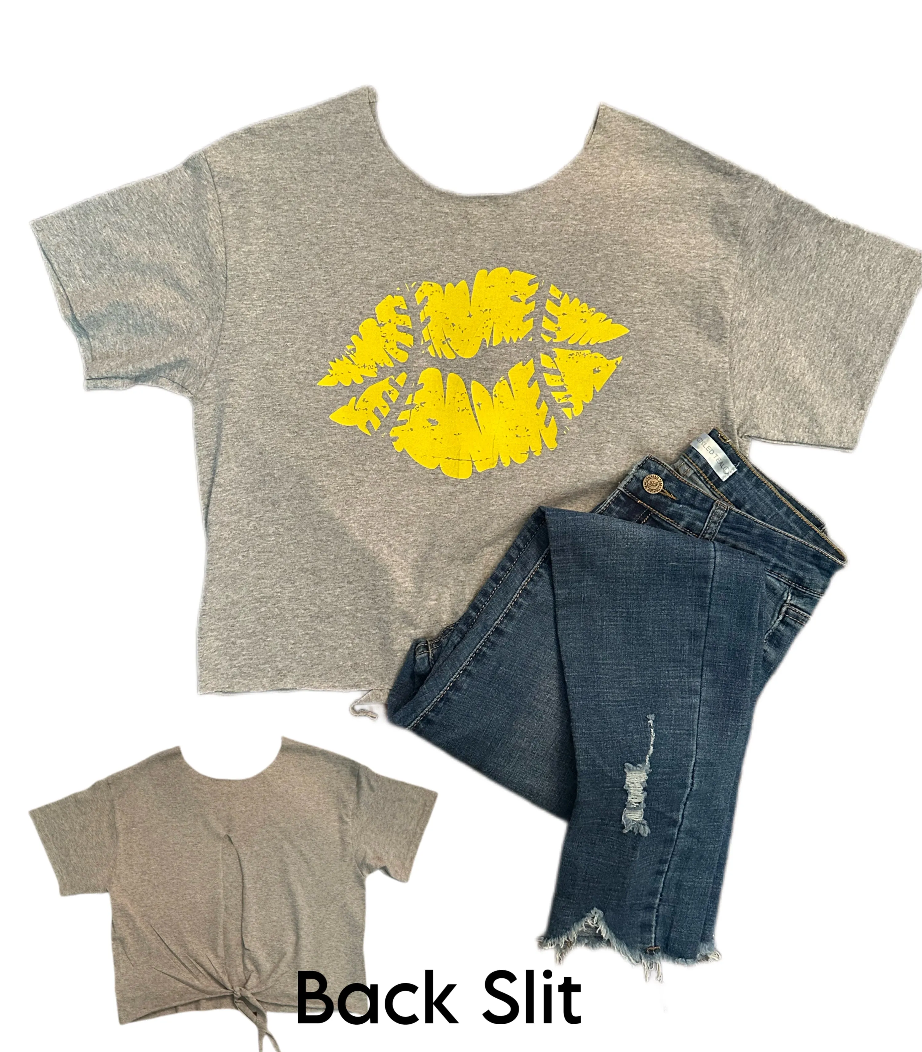 Softball Lips Open Back T-Shirt