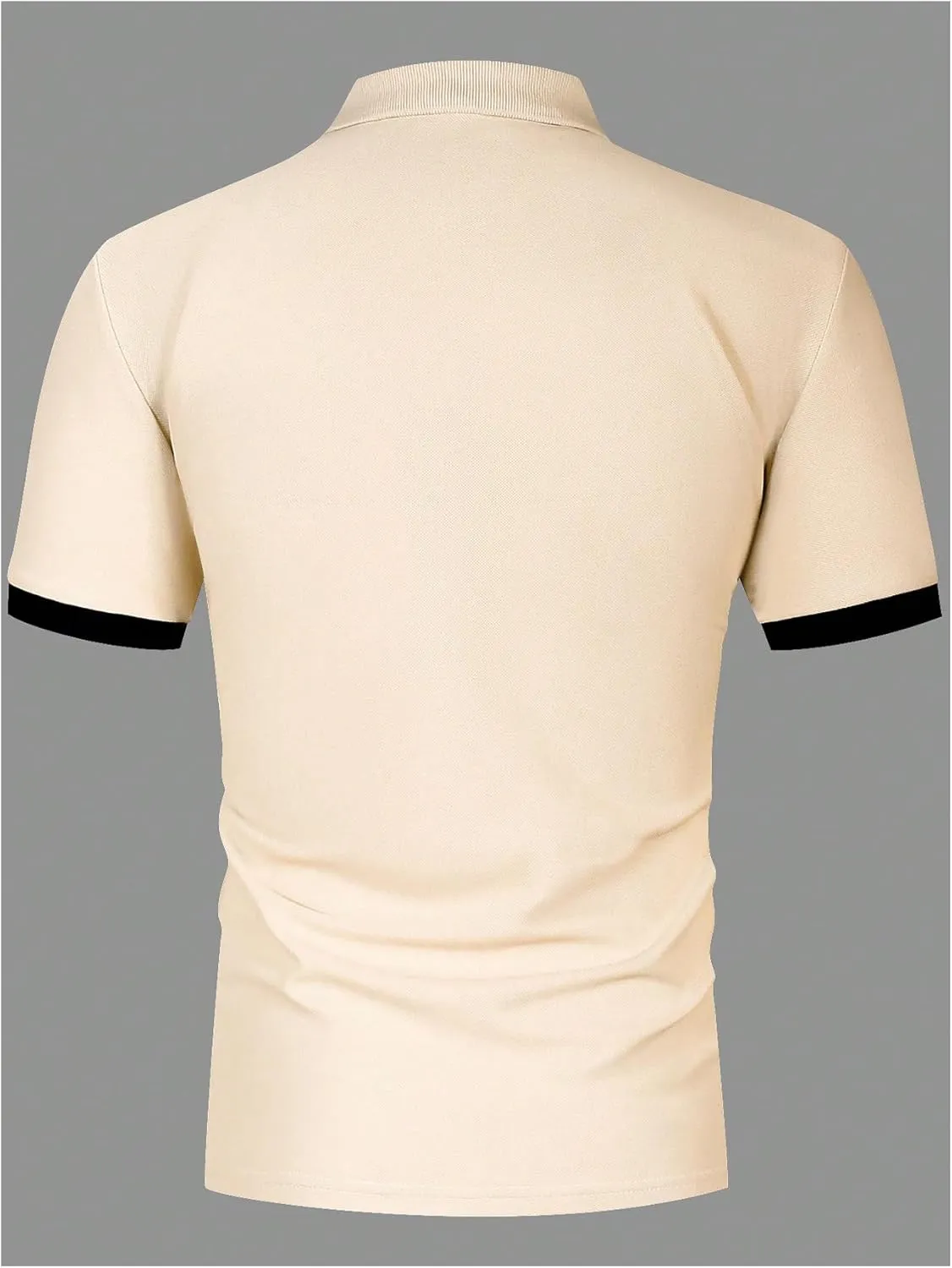 SOLY HUX Men's Casual Golf Shirts Short Sleeve Button Down Striped Collared Shirts Summer Work T-Shirt