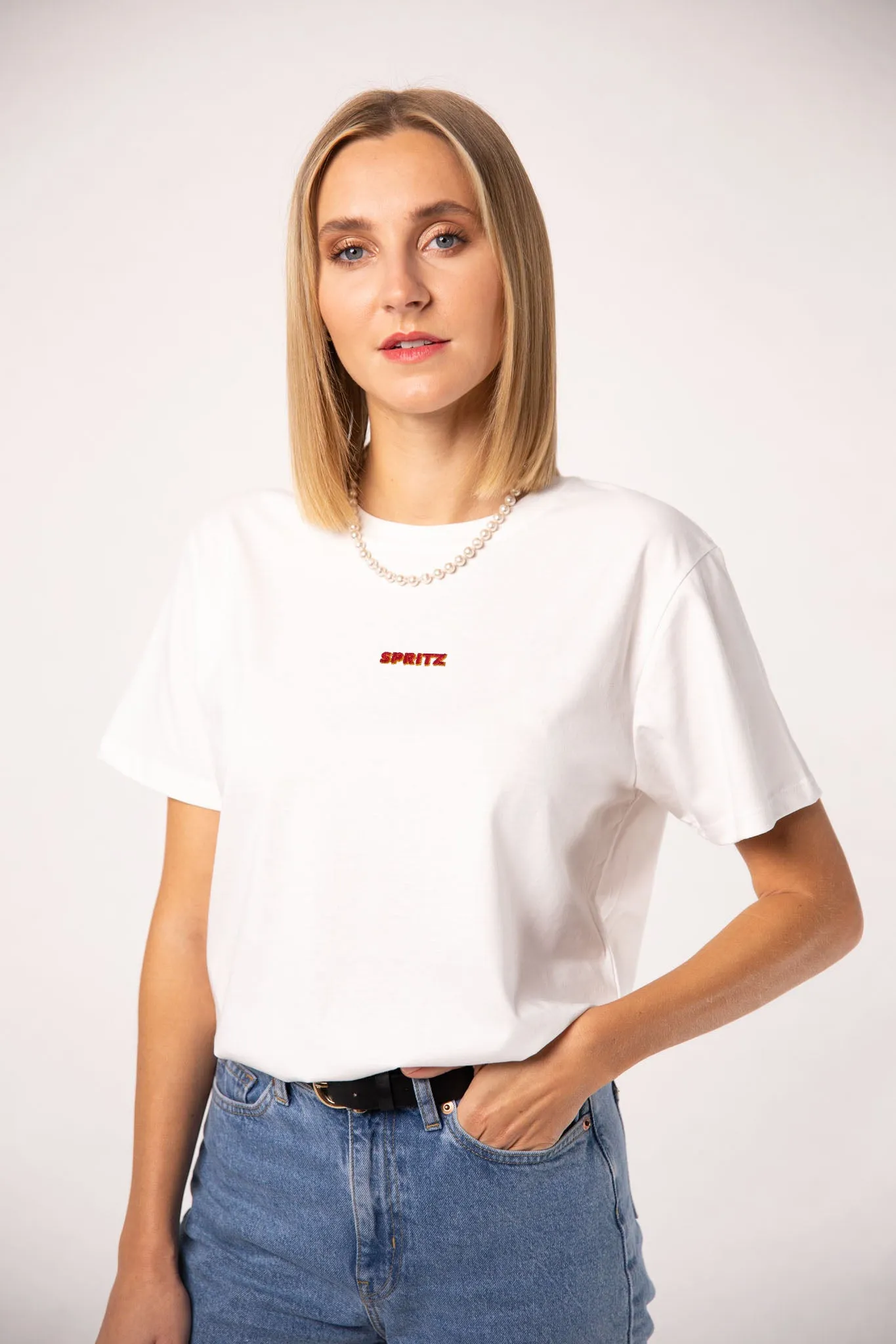 Spritz Signature | Besticktes Frauen Oversized Bio Baumwoll T-Shirt