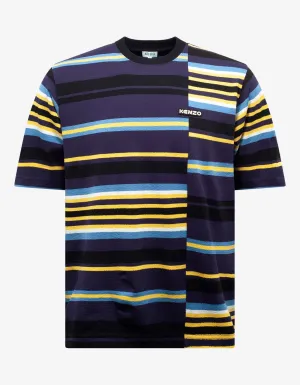 Striped Stretch-Knit Oversized T-Shirt -