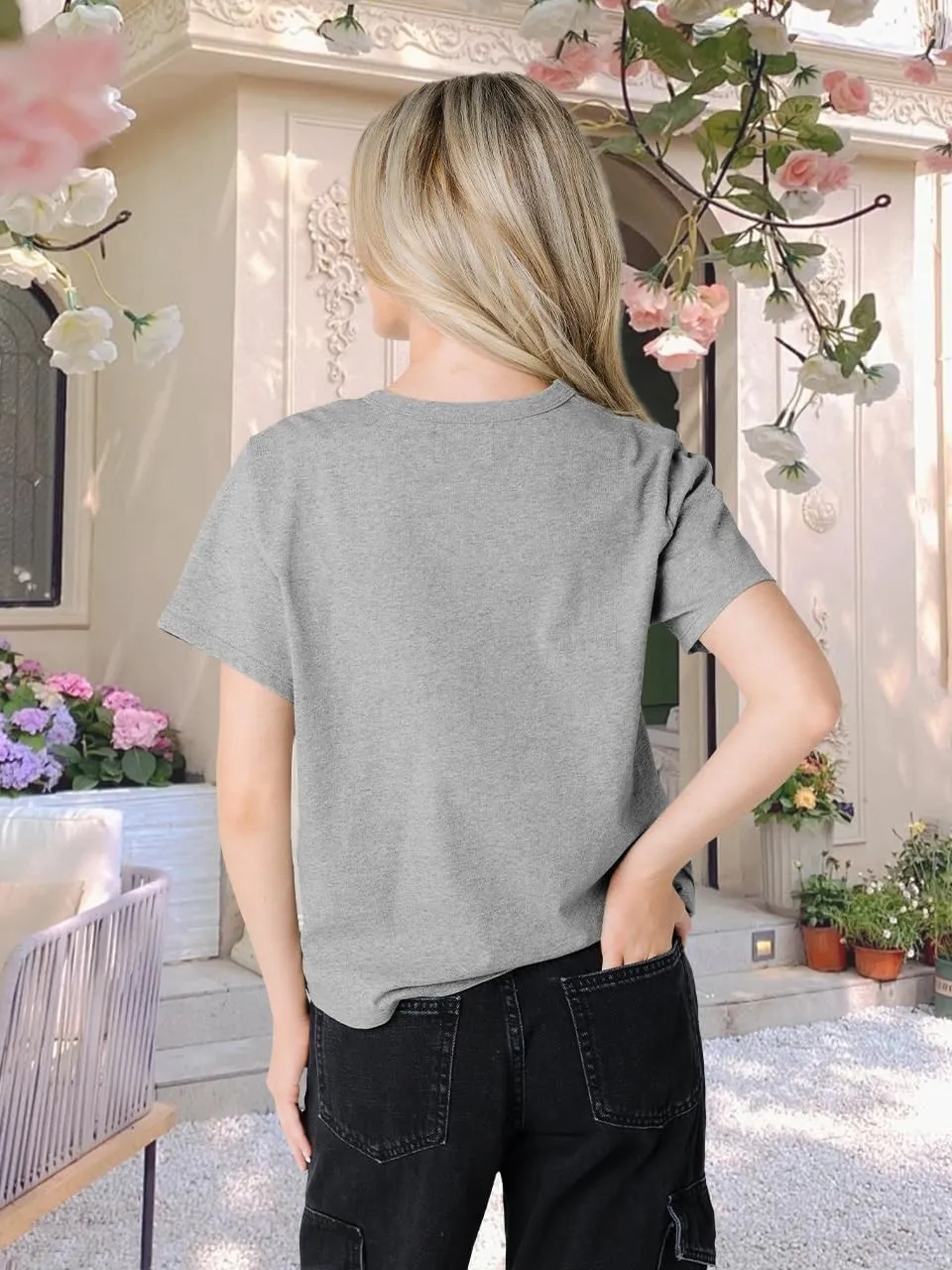 Sunflower Shirts for Women Faith Graphic Tees Short Sleeve Loose Fit Butterfly Teen Girls T Shirt Summer Tops
