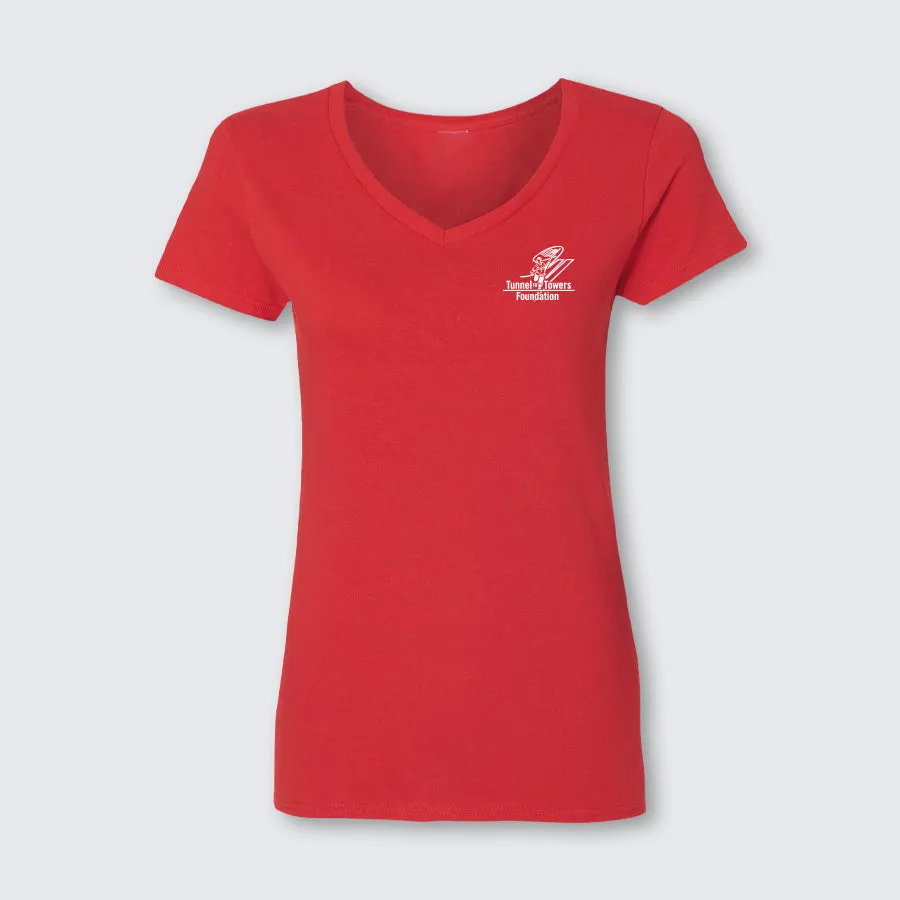 T2T HEROES TEE – Women’s V-Neck (Red)