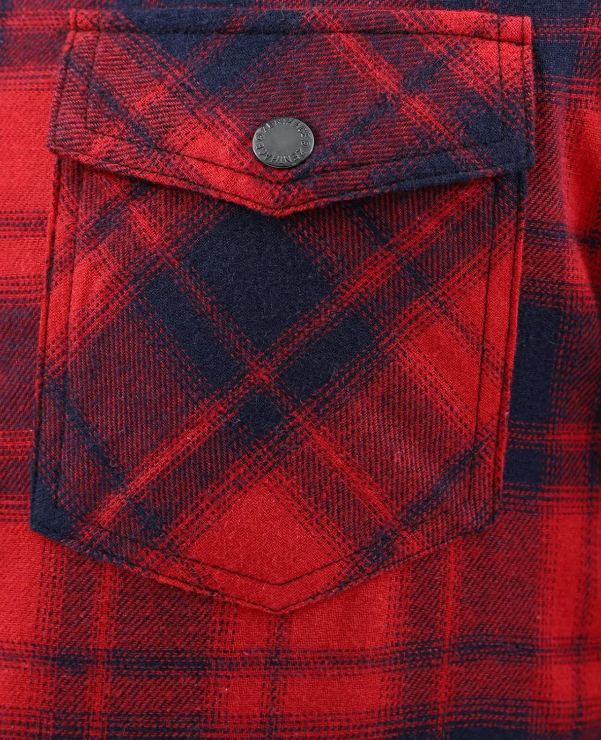 ThCreasa Mens Hooded Flannel Jacket Sherpa Fleece Lined Zip Up Fuzzy Hoodie Shirt Jackets