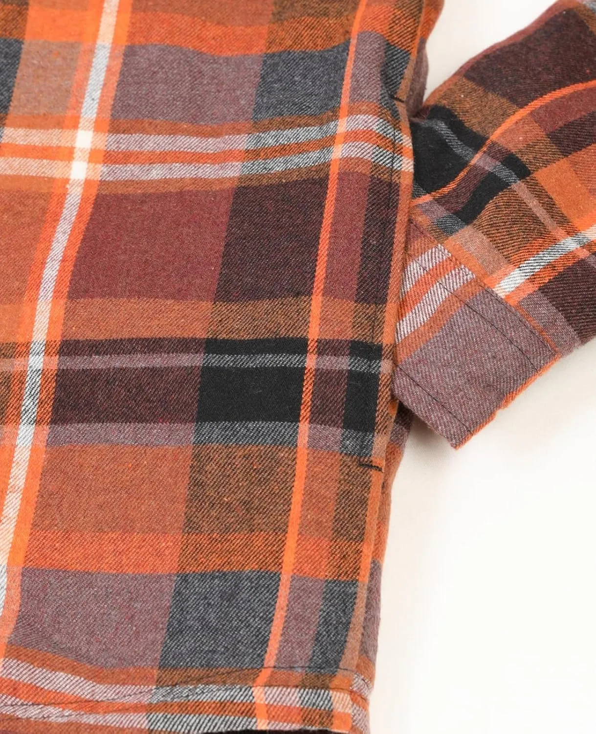 ThCreasa Mens Hooded Flannel Jacket Sherpa Fleece Lined Zip Up Fuzzy Hoodie Shirt Jackets