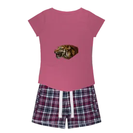 Tiger Women's Sleepy Tee and Flannel Short