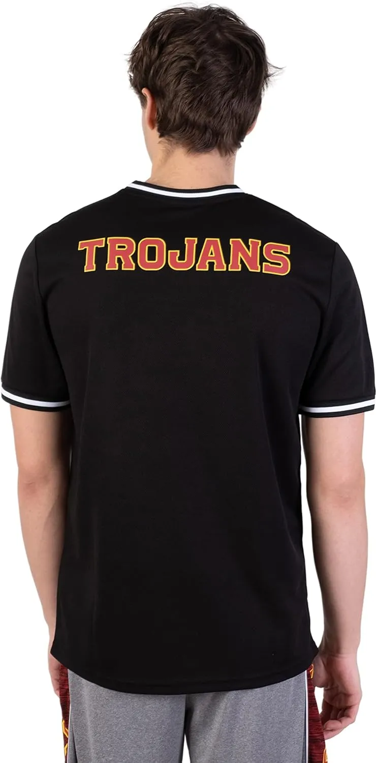 Ultra Game NCAA Men's V-Neck Mesh Short Sleeve Jersey T-Shirt