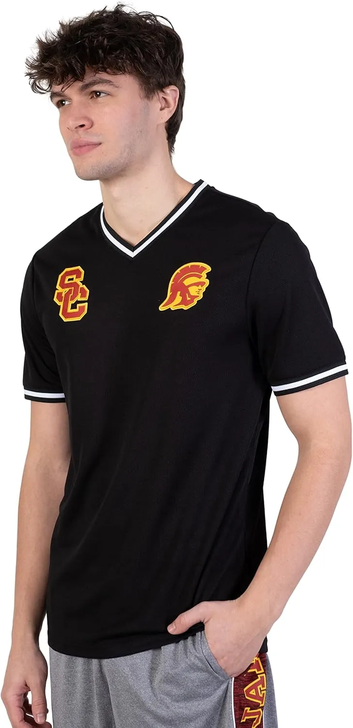 Ultra Game NCAA Men's V-Neck Mesh Short Sleeve Jersey T-Shirt