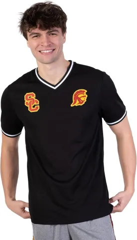 Ultra Game NCAA Men's V-Neck Mesh Short Sleeve Jersey T-Shirt