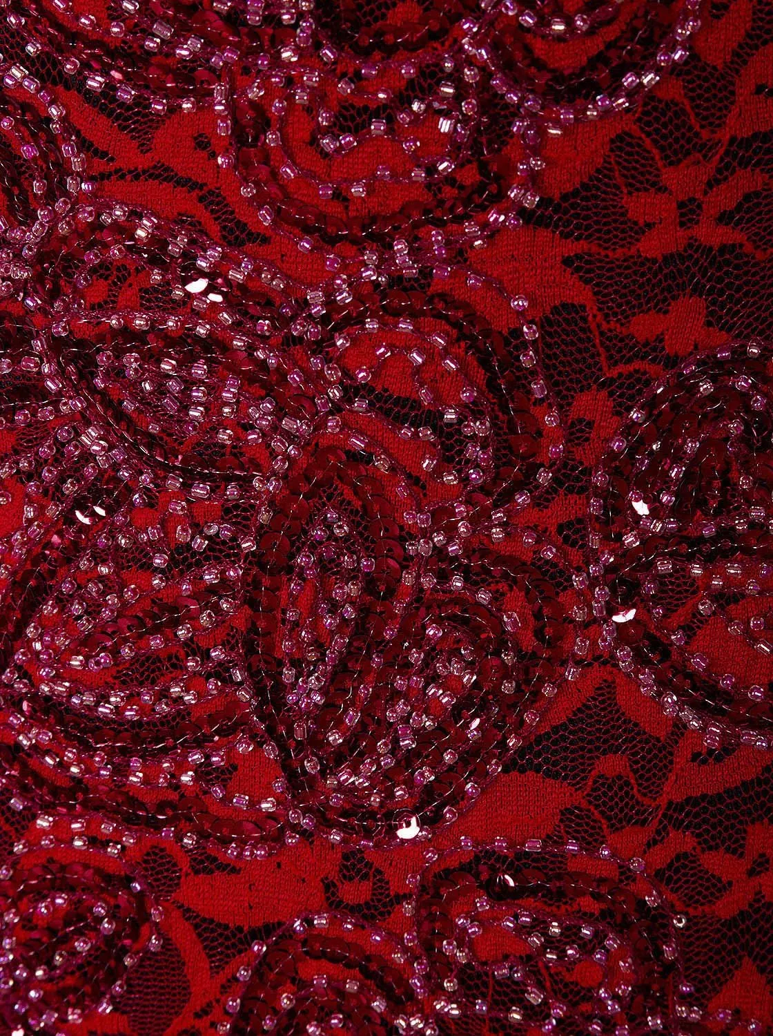 Vijiv Vintage 1920s Gatsby Sequin Beaded Lace Cocktail Party Flapper Dress with Sleeves