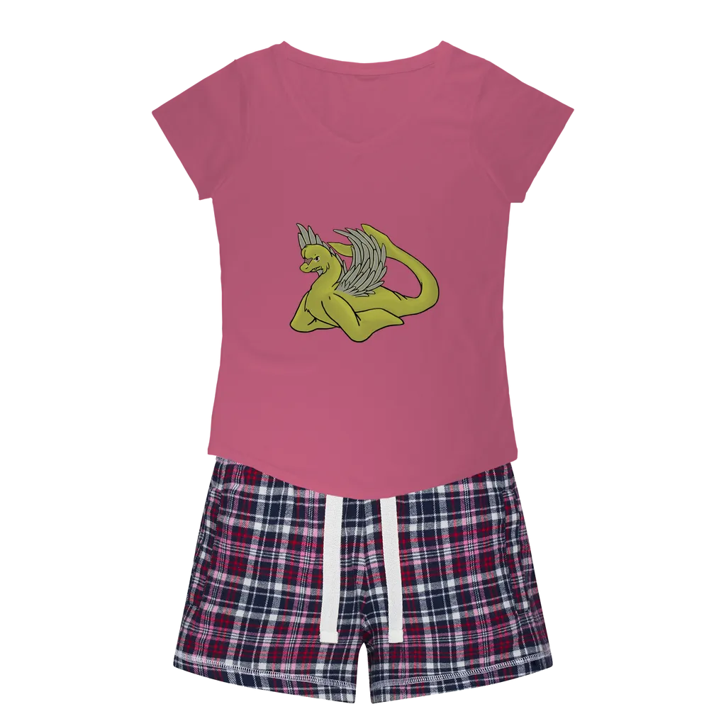 Wailtas Women's Sleepy Tee and Flannel Short