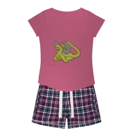 Wailtas Women's Sleepy Tee and Flannel Short