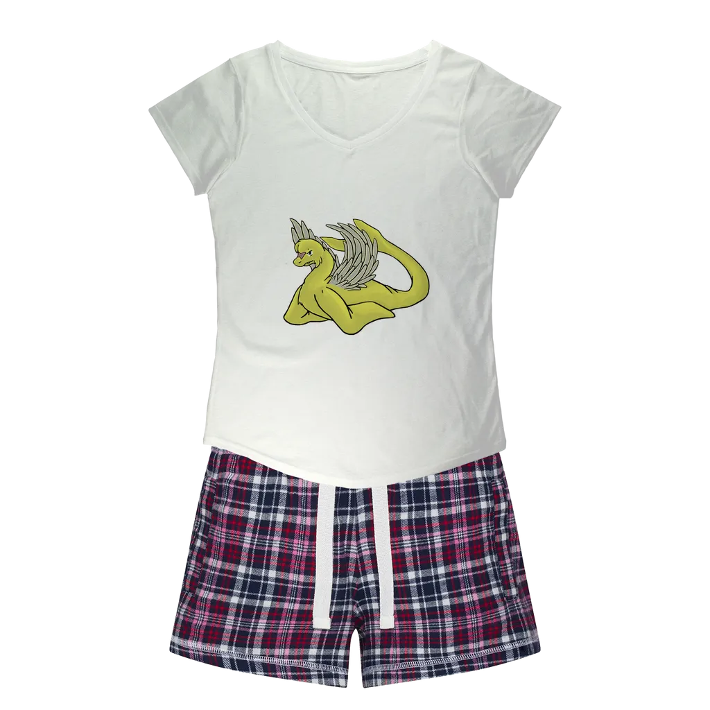 Wailtas Women's Sleepy Tee and Flannel Short