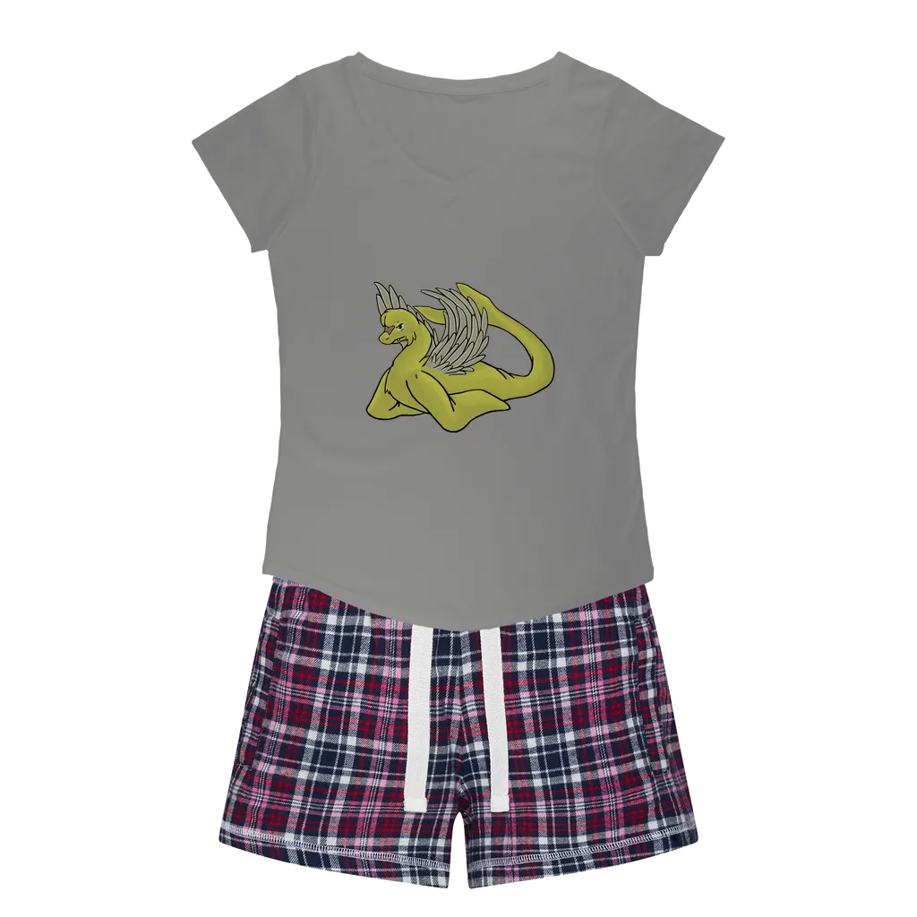 Wailtas Women's Sleepy Tee and Flannel Short