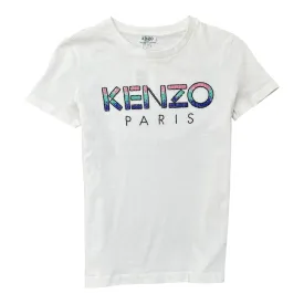 Women's Beaded Logo T-Shirt White Size S