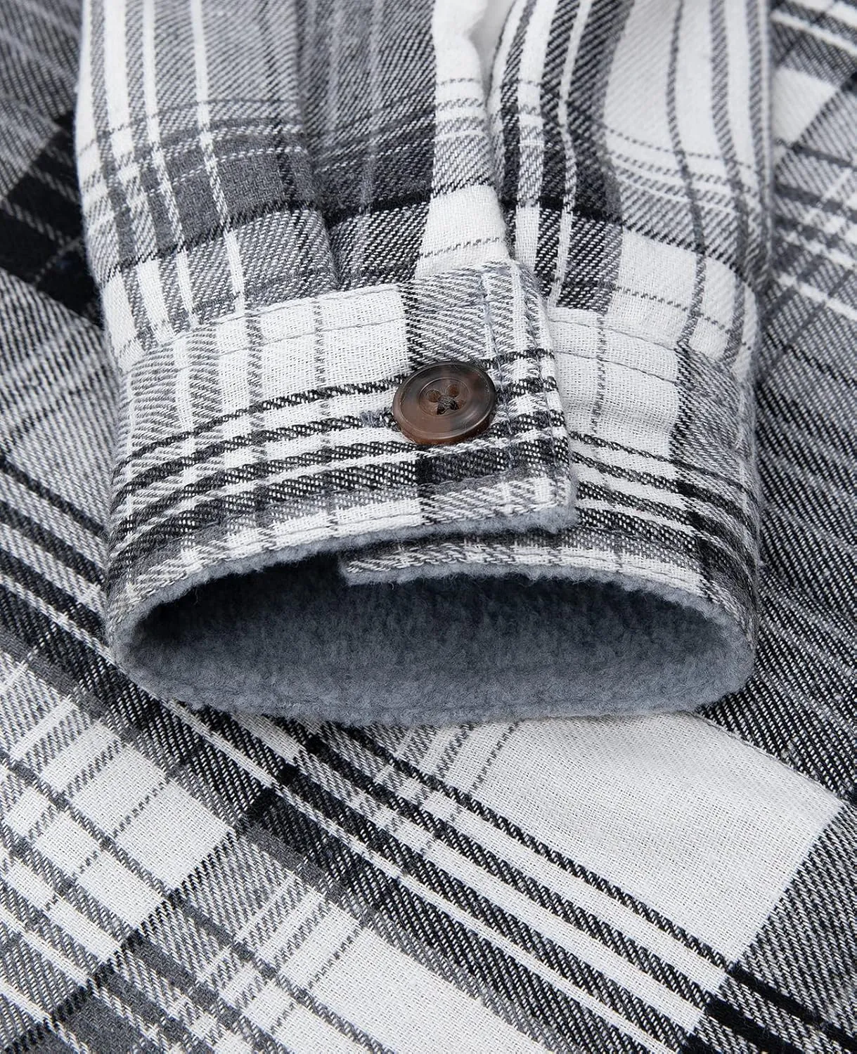 Womens Fleece Hooded Flannel Shirts Plaid Button Down Flannel Shirt Hoodie Jacket with Pockets