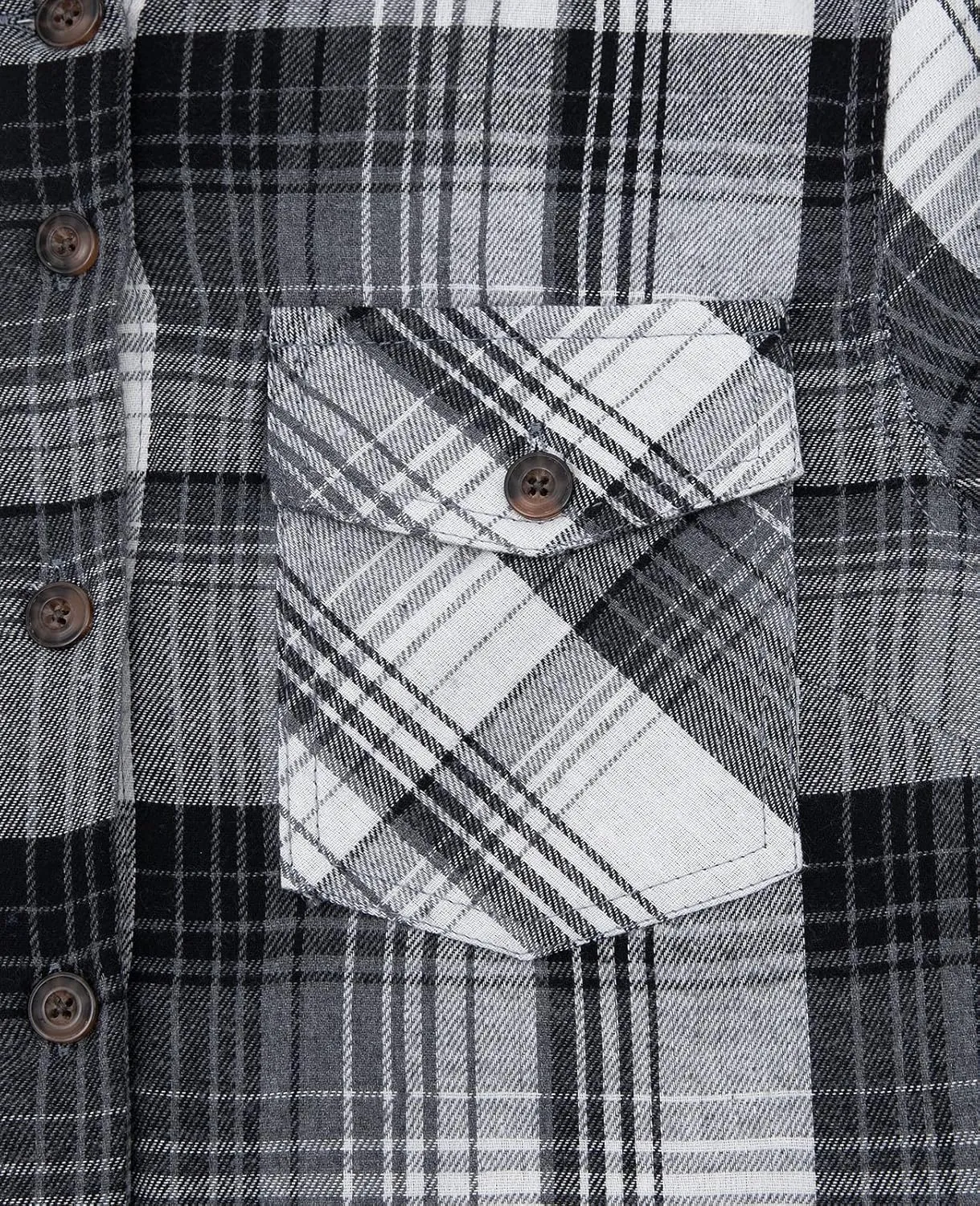 Womens Fleece Hooded Flannel Shirts Plaid Button Down Flannel Shirt Hoodie Jacket with Pockets